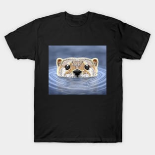 Otter with funny face classic swimming on water T-Shirt